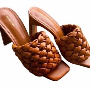 PrettyLittleThing Tan Woven Mules